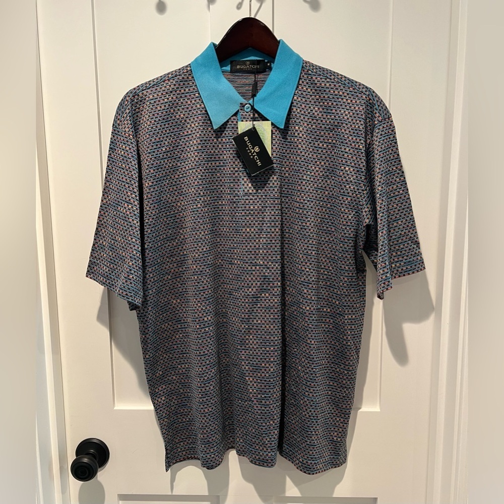 Bugatchi Mercerized Cotton Polo Shirt- Men’s Medium NWT